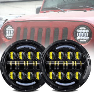 7 Polegada Levou Farol 80 W Para Jeep Wrangler JK Com Luz de Circulação Diurna