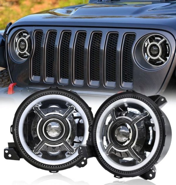 Para Jeep Wrangler JL 2018 2019 9 Polegada Farol Para Jeep Gladiator 2020 Faróis