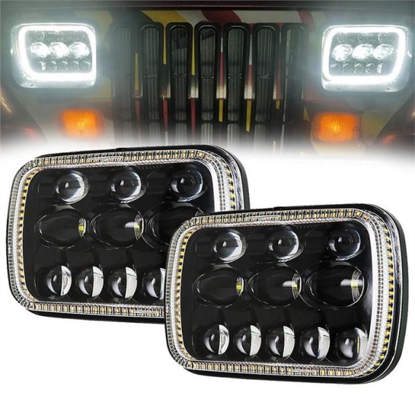 Farol Morsun 5 x 7 Polegadas Quadrado Para Projetor de Farol LED Jeep GMC Ford Chevrolet