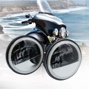 Morsun LED Condução Faróis de Neblina para Harley-davidson Fog Lamp com olhos de anjo DRL