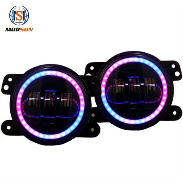 Morsun Phone APP com luz LED de neblina controlada para Jeep Wrangler JK LJ TJ RGB multifuncional