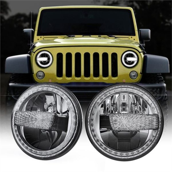 Projetor de farol redondo de design exclusivo Morsun com halo para jeep Wrangler Jk