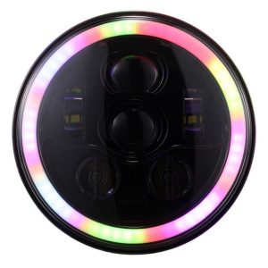 Nova Função Multi-cores 7 Polegada RGB Led Farol Com Luz de pisca amarela para Jeep JK