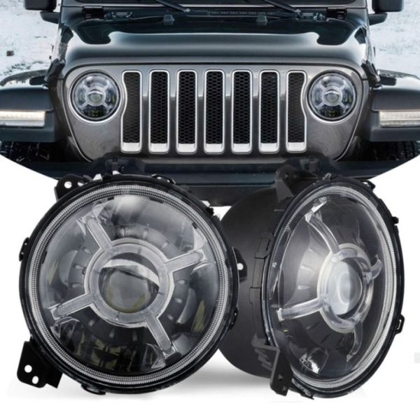 Novo 9 Polegada Levou Farol Para Jeep Wrangler 2018 + JL DOT E-Mark